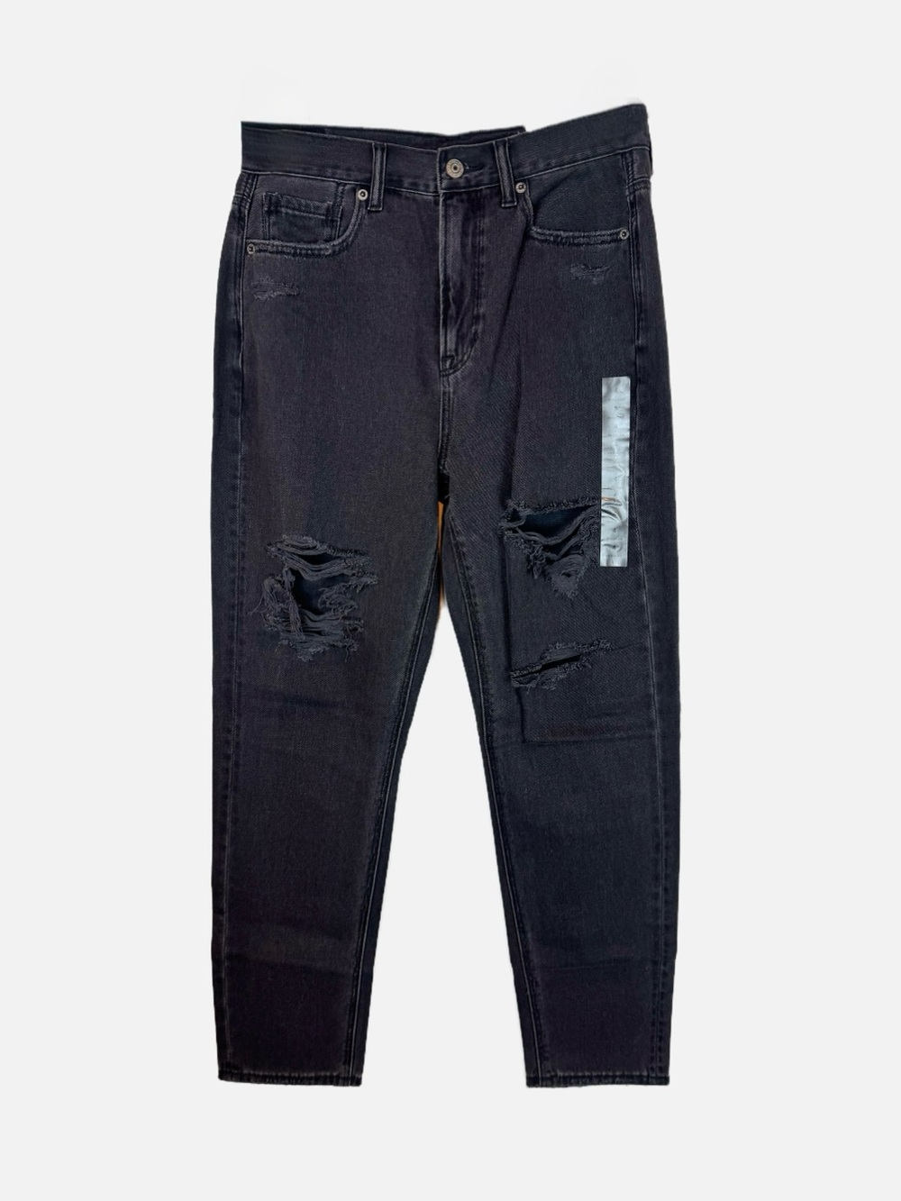 American Eagle | Black Distressed Mom Jean, 4 NWT